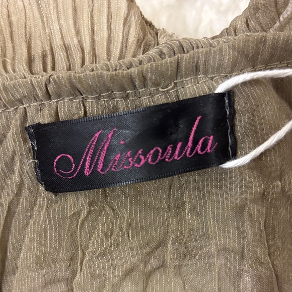 Ruffled Glam Tan Women's Top XL - Picture 5 of 6